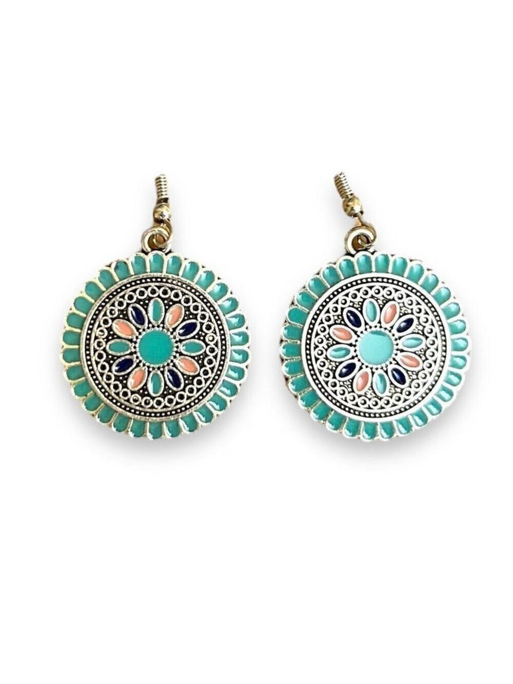 Bohemian Turquoise Round Earrings